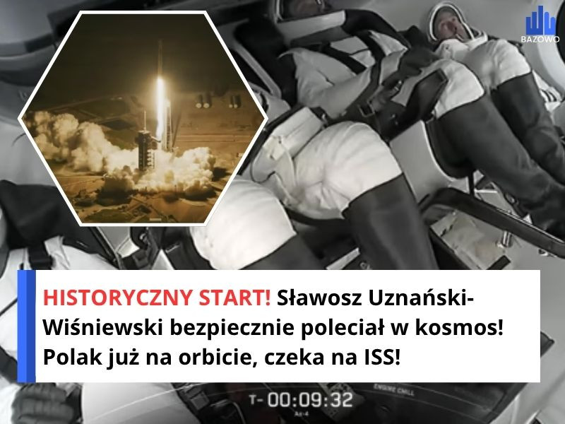 HISTORYCZNY START! Sławosz Uznański-Wiśniewski bezpiecznie poleciał w kosmos! Polak już na orbicie, czeka na ISS!